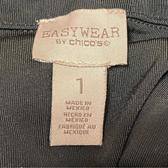 Chico’s Easywear Black Wire Collar Cardigan Size 1 Medium Minimalist Whimsigoth - Picture 4 of 7